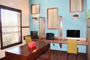 Business center with computer